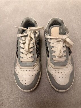 Dior White and Light Gray Low-Top Sneakers